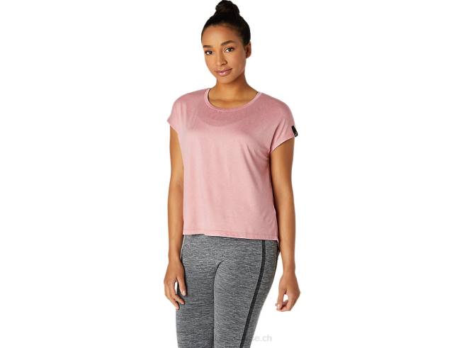 haut à manches courtes pour femmes rose fumé Asics L6N0K3668