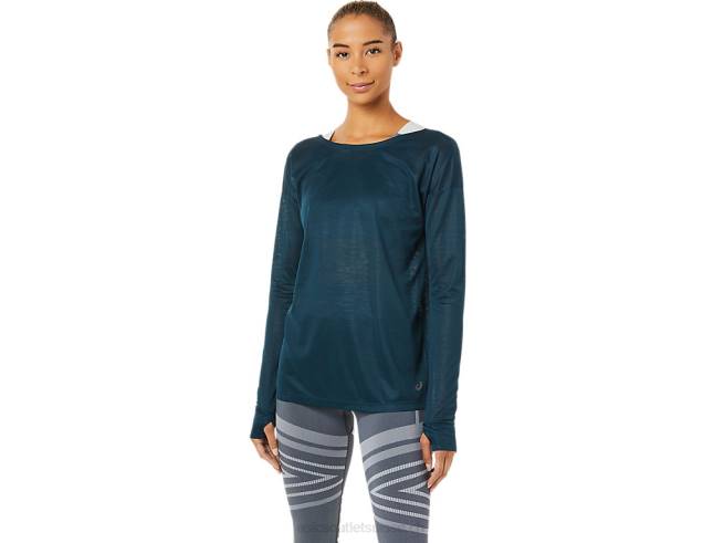 haut à manches longues et dos ouvert pour femme bleu français Asics L6N0K3378