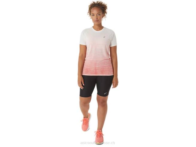 haut sans couture à manches courtes pour femmes crème/papaye Asics L6N0K2441
