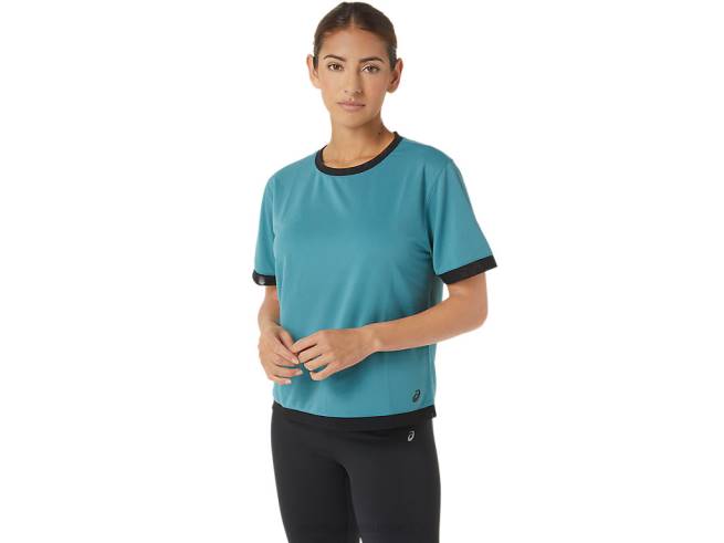 kate maille à manches courtes pour femmes pin brumeux Asics L6N0K2840