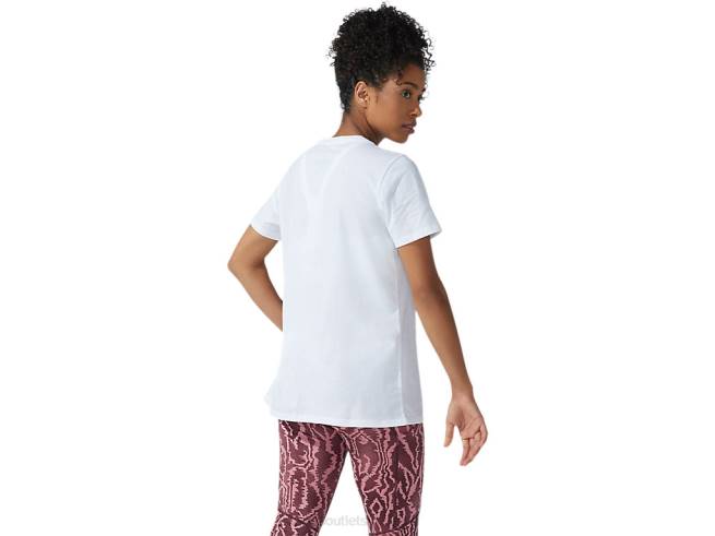 nouveau t-shirt graphique strong 92 pour femmes blanc brillant/corail flamboyant Asics L6N0K3782