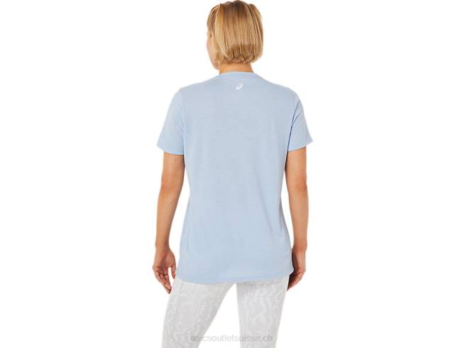 nouveau t-shirt graphique strong 92 pour femmes brume/lueur jaune Asics L6N0K3761