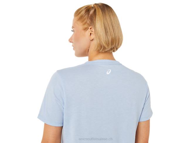 nouveau t-shirt graphique strong 92 pour femmes brume/lueur jaune Asics L6N0K3761