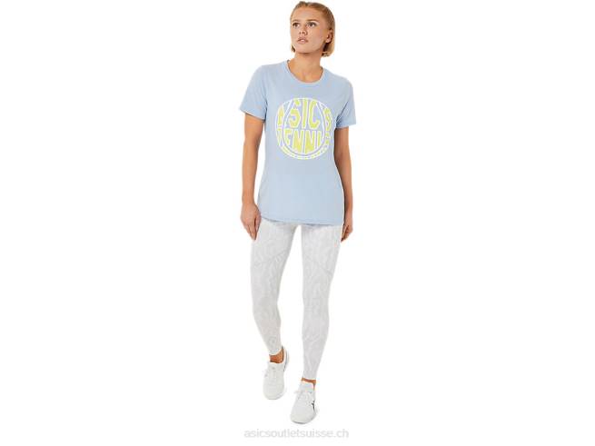 nouveau t-shirt graphique strong 92 pour femmes brume/lueur jaune Asics L6N0K3761
