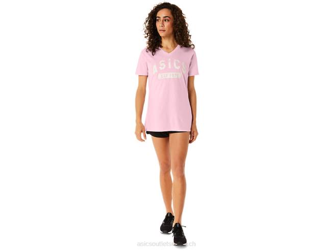 t-shirt à manches courtes est 1977 pour femmes sel rose Asics L6N0K2275