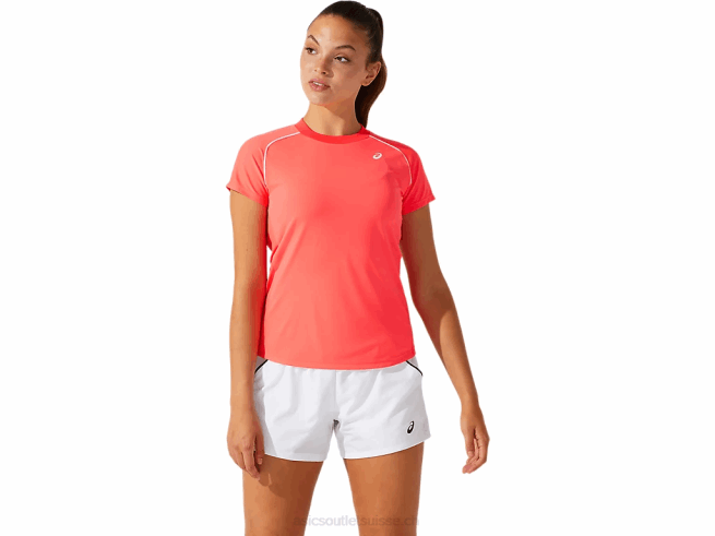 t-shirt passepoilé femme diva rose Asics L6N0K3820