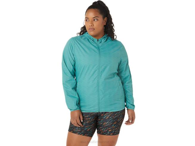 veste compressible pour femme sauge spacedye/bleu clair Asics L6N0K3385