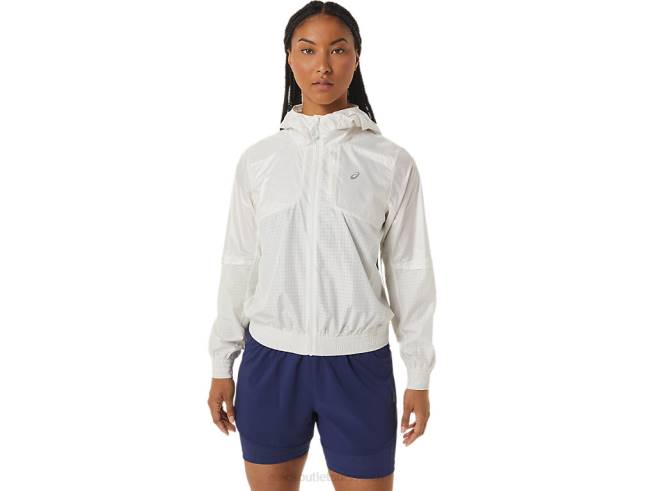 veste de course nagino pour femme crème Asics L6N0K2243