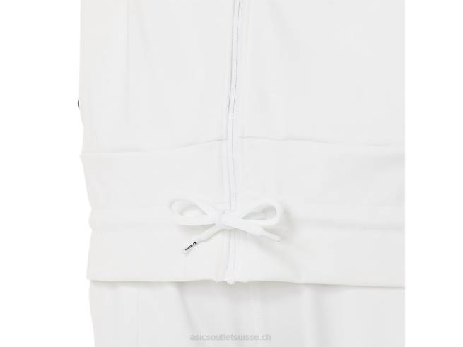 veste de tennis femme blanc brillant/noir Asics L6N0K3286
