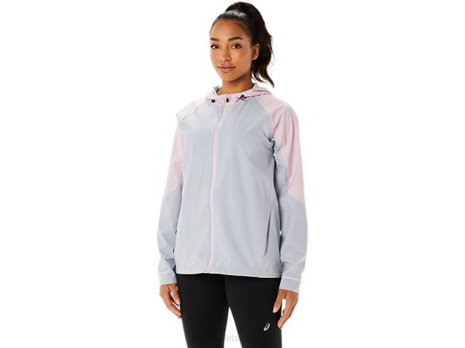 veste imperméable femme gris piémont/rose pâle Asics L6N0K3333