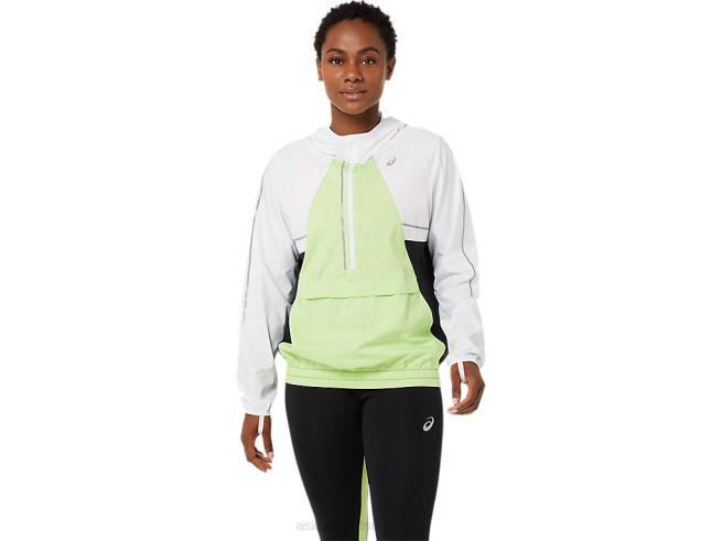 veste lite-show femme blanc brillant/vert citron Asics L6N0K3270