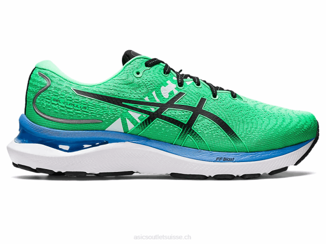 gel-cumulus 24 ekiden nouvelle feuille/noir Asics L6N0K811