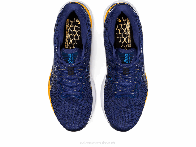 gel-cumulus 24 océan profond/ambre Asics L6N0K824