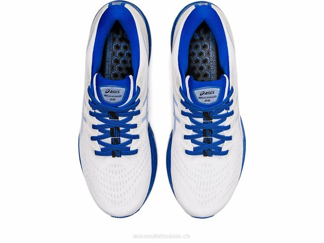 gel-kayano 28 blanc/bleu thon Asics L6N0K1199