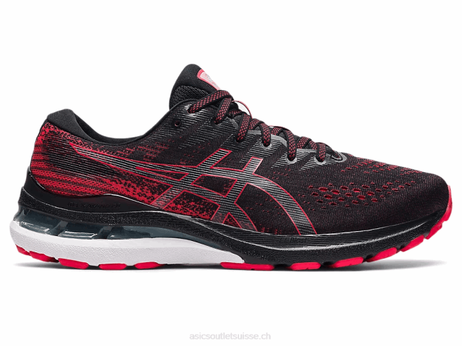 gel-kayano 28 noir/rouge électrique Asics L6N0K1878