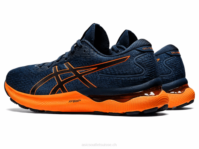 gel-nimbus 24 bleu français/orange vif Asics L6N0K1550