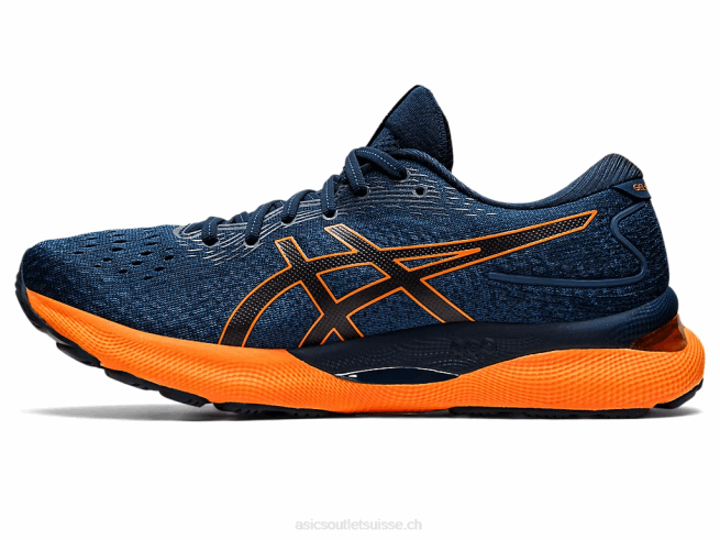 gel-nimbus 24 bleu français/orange vif Asics L6N0K1550