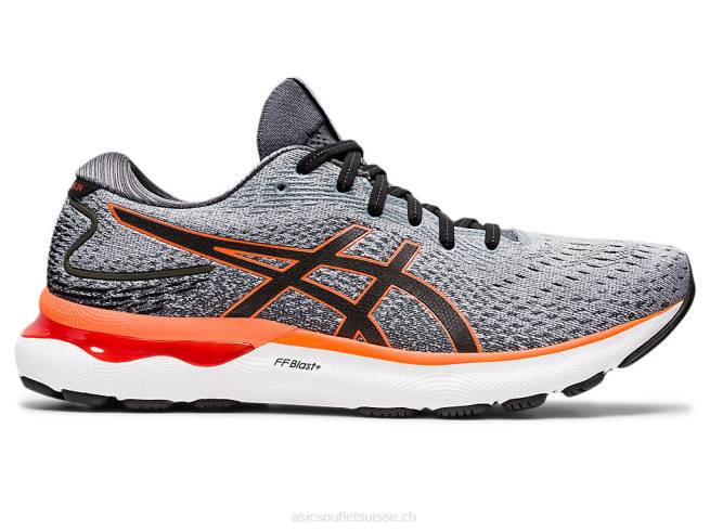gel-nimbus 24 de large plaque de roche/orange choquante Asics L6N0K1469