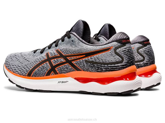 gel-nimbus 24 de large plaque de roche/orange choquante Asics L6N0K1469