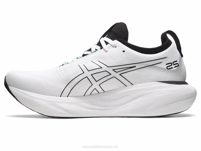 gel-nimbus 25 blanc noir Asics L6N0K180