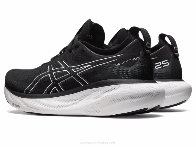 gel-nimbus 25 de large noir/argent pur Asics L6N0K340