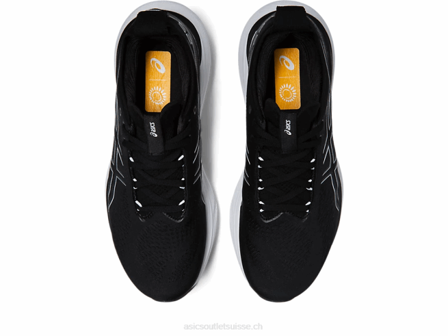 gel-nimbus 25 de large noir/argent pur Asics L6N0K340