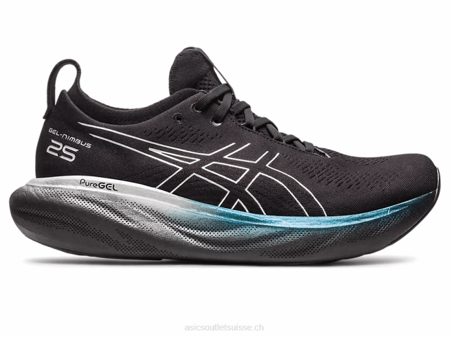gel-nimbus 25 platine noir/argent pur Asics L6N0K342