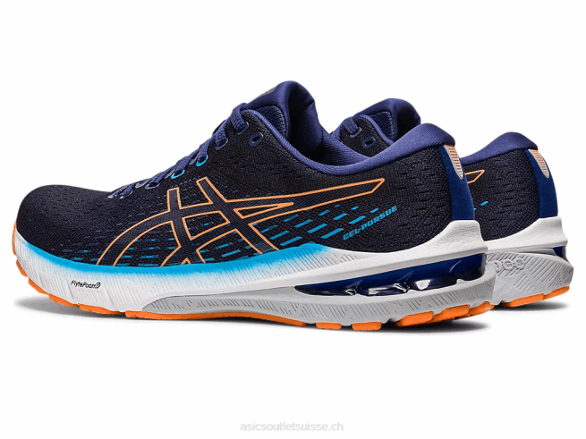 gel-poursuite 8 de large bleu indigo/pêche soleil Asics L6N0K386