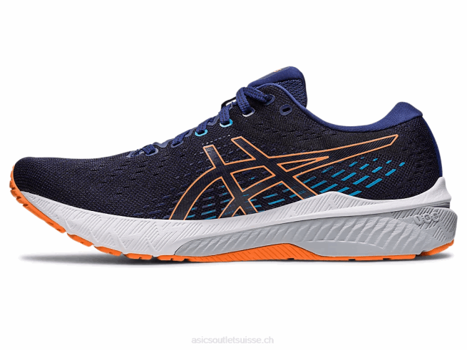 gel-poursuite 8 de large bleu indigo/pêche soleil Asics L6N0K386