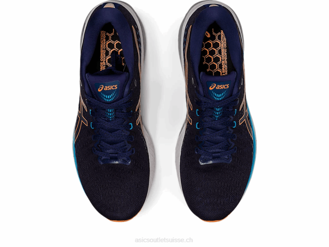gel-poursuite 8 de large bleu indigo/pêche soleil Asics L6N0K386