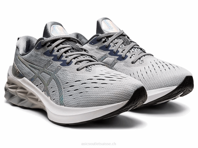 novablast 2 platine gris piémont/blanc Asics L6N0K1839