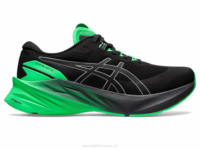 novablast 3 lite-show noir/nouvelle feuille Asics L6N0K739