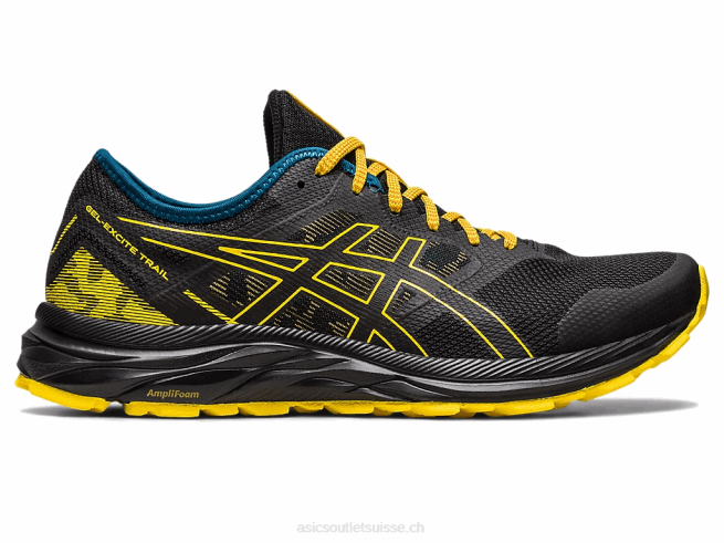 piste de gel-exciter noir/jaune doré Asics L6N0K353