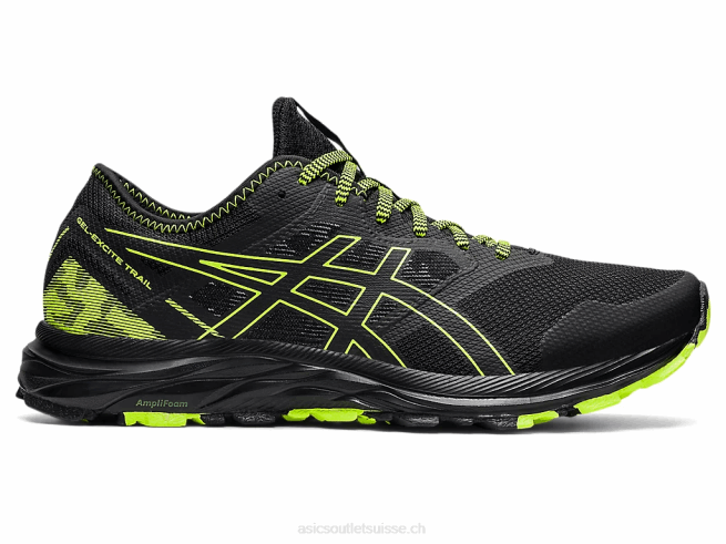 piste de gel-exciter noir/vert danger Asics L6N0K1582