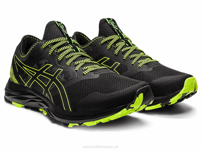 piste de gel-exciter noir/vert danger Asics L6N0K1582
