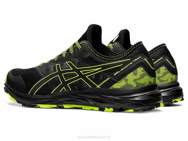 piste de gel-exciter noir/vert danger Asics L6N0K1582
