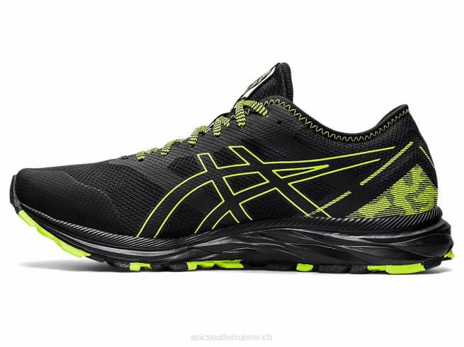 piste de gel-exciter noir/vert danger Asics L6N0K1582