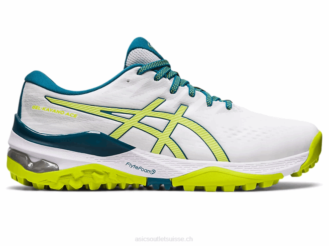 gel-kayano as blanc/chaux néon Asics L6N0K457