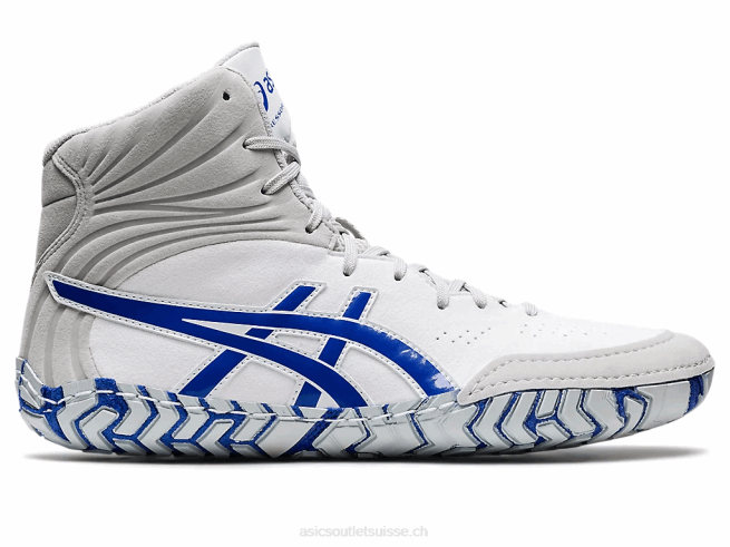 agresseur 5 blanc/bleu lapis-lazuli Asics L6N0K1096