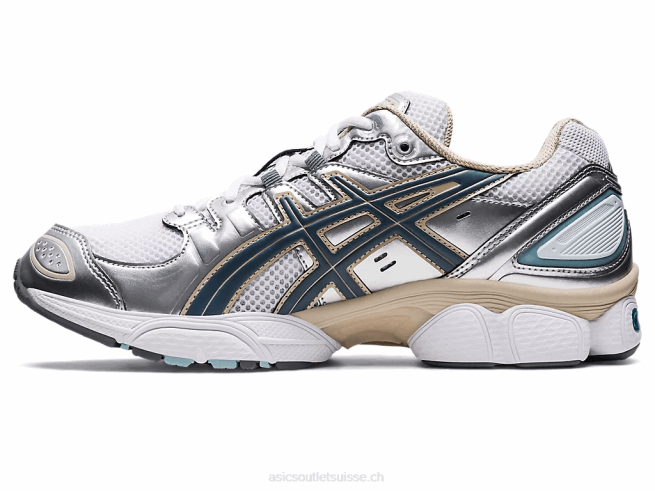 gel-nimbus 9 blanc/gris acier Asics L6N0K1000