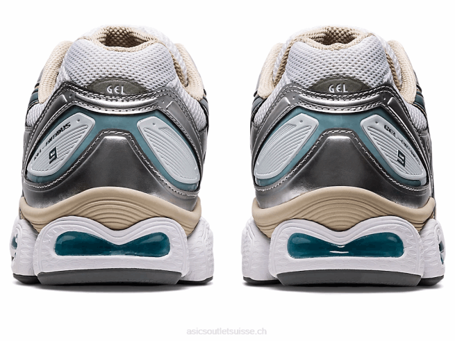 gel-nimbus 9 blanc/gris acier Asics L6N0K1000