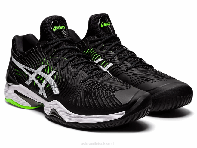 cour ff 2 gecko noir/vert Asics L6N0K1166