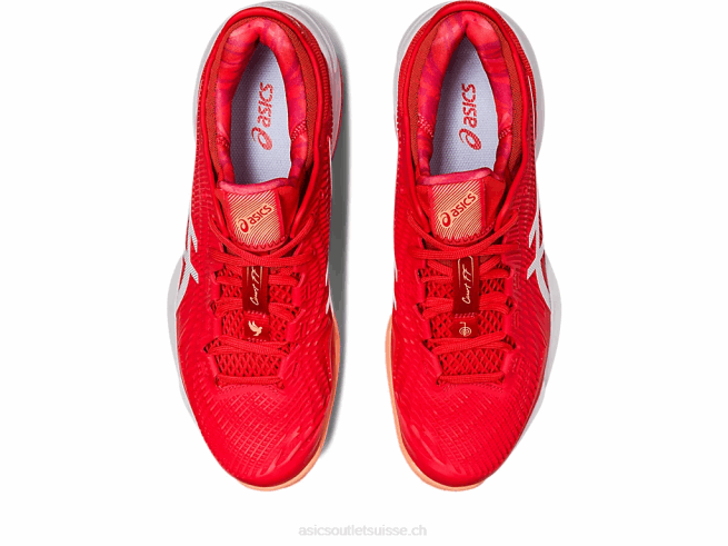 court ff 3 novak terre battue rouge feu/blanc Asics L6N0K74