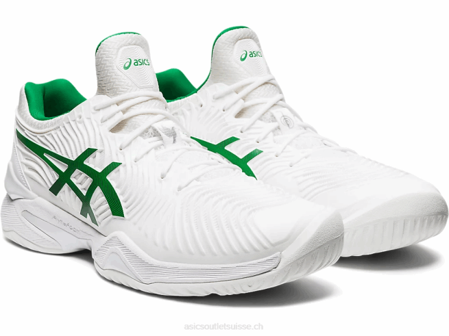 court ff novak blanc vert Asics L6N0K2063