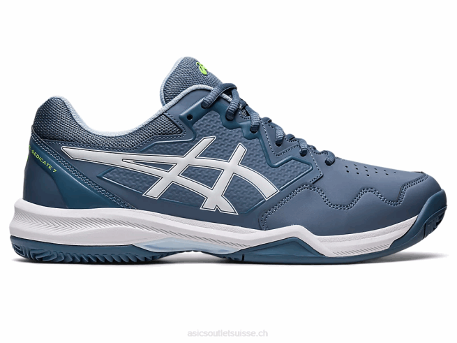 gel-dedicate 7 argile bleu acier/blanc Asics L6N0K483