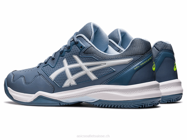 gel-dedicate 7 argile bleu acier/blanc Asics L6N0K483