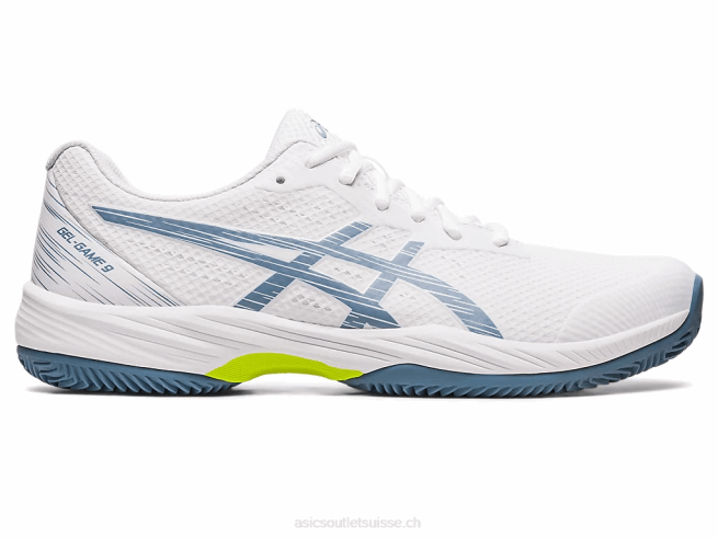 gel-jeu 9 argile/oc blanc/bleu acier Asics L6N0K439