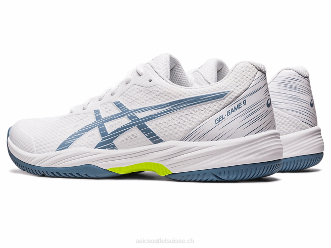 gel-jeu 9 blanc/bleu acier Asics L6N0K410