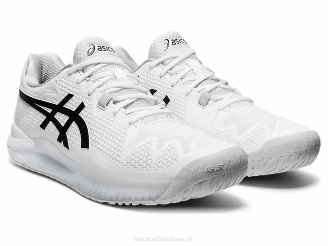 gel-résolution 8 blanc noir Asics L6N0K1842