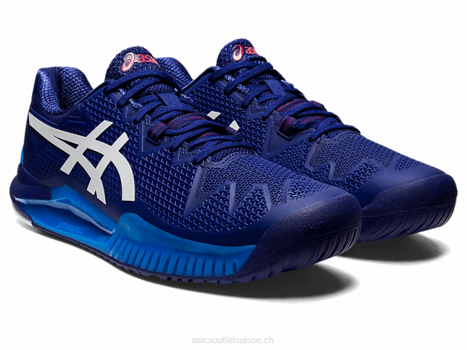 gel-résolution 8 bleu marine/blanc Asics L6N0K1165